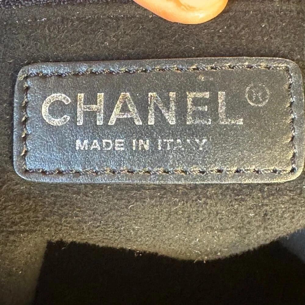 Chanel Paris Black Studded Caviar Leather Bucket Crossbody Bag GHW Authentic CoA
